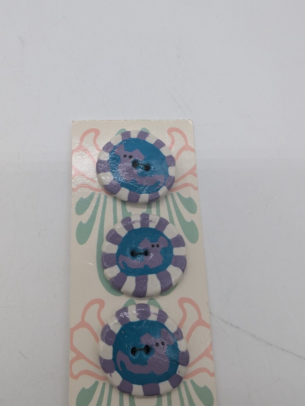 Vtg 90s Handmade Polymer Clay Mouse Necklace & Button Set Kidcore Whimsical - Picture 9 of 12